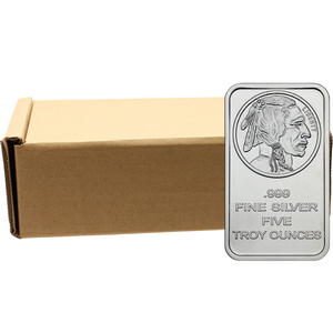 Buffalo Replica 5oz .999 Silver Bar 100pc Buffalo Replica 5oz .999 Silver Bar 100pc