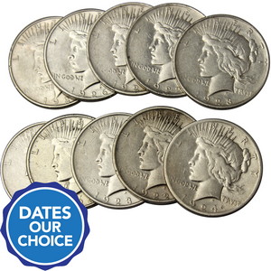 Peace Silver Dollars Dates Our Choice Cull Condition 10pc Peace Silver Dollars Dates Our Choice Cull Condition 10pc