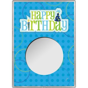 Blue Happy Birthday Hat Gift Holder for Silver American Eagle - Empty Blue Happy Birthday Hat Gift Holder for Silver American Eagle - Empty