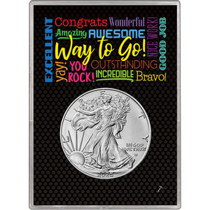 2025 Silver American Eagle BU in Awesome Way to Go Gift Holder 2025 Silver American Eagle BU in Awesome Way to Go Gift Holder