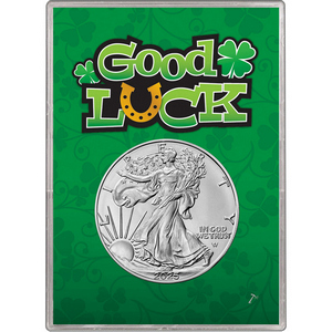 2025 Silver American Eagle BU in Good Luck Clover Gift Holder 2025 Silver American Eagle BU in Good Luck Clover Gift Holder