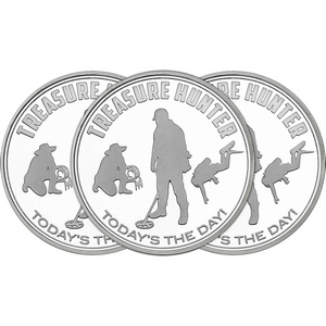 Treasure Hunter: Today's the Day 1oz .999 Silver Medallion 3pc Treasure Hunter: Today's the Day 1oz .999 Silver Medallion 3pc