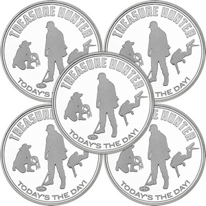 Treasure Hunter: Today's the Day 1oz .999 Silver Medallion 5pc Treasure Hunter: Today's the Day 1oz .999 Silver Medallion 5pc