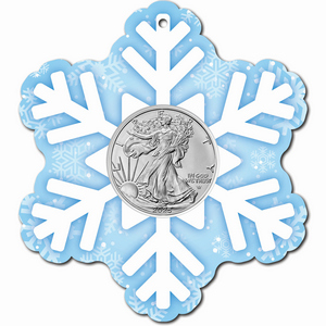 2025 Silver American Eagle BU in Foam Ornament Snowflake 2025 Silver American Eagle BU in Foam Ornament Snowflake