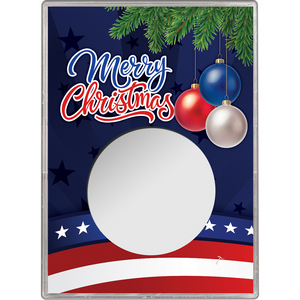 Patriotic Merry Christmas Gift Holder for Silver American Eagle - Empty Patriotic Merry Christmas Gift Holder for Silver American Eagle - Empty