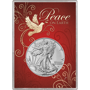 2025 Silver American Eagle BU in Peace on Earth Dove Gift Holder 2025 Silver American Eagle BU in Peace on Earth Dove Gift Holder