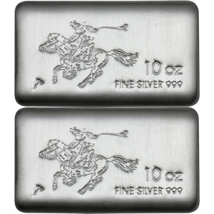 SilverTowne Pony 10oz .999 Silver Cast Bar 2pc SilverTowne Pony 10oz .999 Silver Cast Bar 2pc
