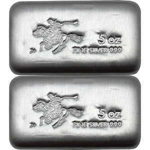 SilverTowne Pony 5oz .999 Silver Cast Bar 2pc SilverTowne Pony 5oz .999 Silver Cast Bar 2pc