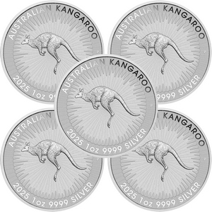 2025 P Australia Silver Kangaroo 1oz BU 5pc 2025 P Australia Silver Kangaroo 1oz BU 5pc