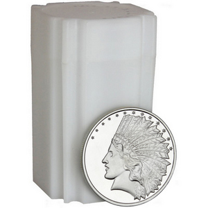 SilverTowne Trademark $10 Gold Indian Replica Struck in 1oz .999 Silver Medallion 20pc SilverTowne Trademark $10 Gold Indian Replica Struck in 1oz .999 Silver Medallion 20pc