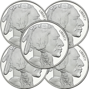 Buffalo Replica 5oz .999 Silver Medallion 5pc Buffalo Replica 5oz .999 Silver Medallion 5pc