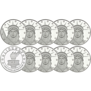 Lady Liberty 1oz .999 Silver Medallion 10pc Lady Liberty 1oz .999 Silver Medallion 10pc