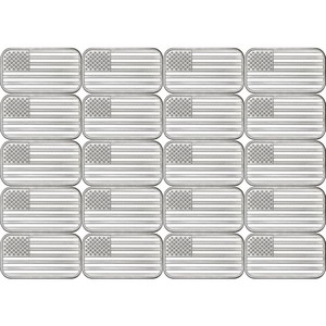 American Flag 1oz .999 Silver Bar 20pc