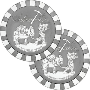 SilverTowne Stackables™ Trademark Prospector 5oz .999 Silver Medallion 2pc SilverTowne Stackables™ Trademark Prospector 5oz .999 Silver Medallion 2pc