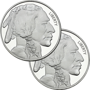 Buffalo Replica 5oz .999 Silver Medallion 2pc