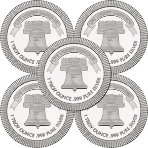 Liberty Bell Stackables 1oz .999 Silver Medallion 5pc Liberty Bell Stackables 1oz .999 Silver Medallion 5pc