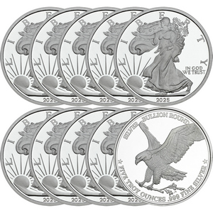 2025 Silver American Eagle Replica 5oz .999 Silver Medallion 10pc 2025 Silver American Eagle Replica 5oz .999 Silver Medallion 10pc