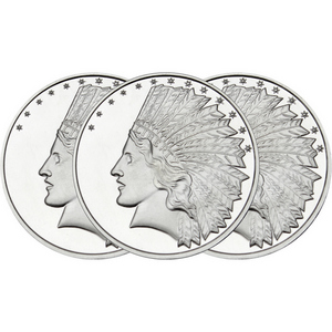 SilverTowne Trademark $10 Gold Indian Replica Struck in 1oz .999 Silver Medallion 3pc SilverTowne Trademark $10 Gold Indian Replica Struck in 1oz .999 Silver Medallion 3pc