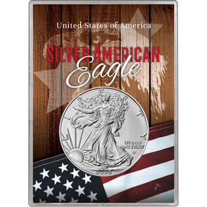 2025 Silver American Eagle BU in Patriotic Flag and Eagle Gift Holder 2025 Silver American Eagle BU in Patriotic Flag and Eagle Gift Holder