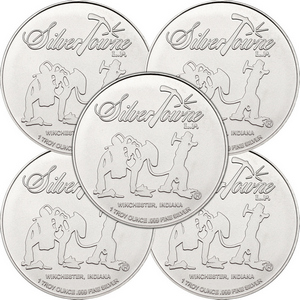 SilverTowne Prospector Waffleback Trademark Logo 1oz .999 Silver Medallion 5pc SilverTowne Prospector Waffleback Trademark Logo 1oz .999 Silver Medallion 5pc