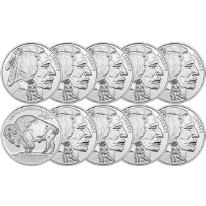 Buffalo Replica 1oz .999 Silver Medallion 10pc