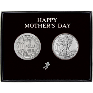 Happy Mother's Day Mother Like No Other Silver Round and Silver American Eagle 2pc Gift Set
