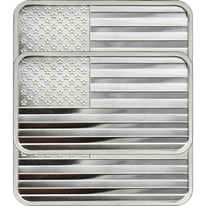American Flag 5oz .999 Silver Bar 3pc