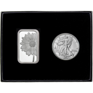 Daisy Silver Bar and Silver American Eagle 2pc Gift Set Daisy Silver Bar and Silver American Eagle 2pc Gift Set