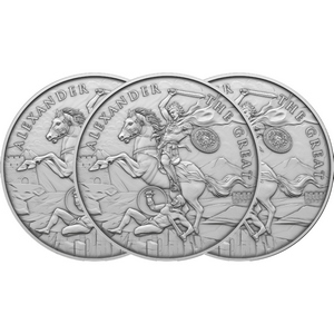 Alexander the Great Legendary Warriors Series 1oz .999 Silver Medallion 3pc Alexander the Great Legendary Warriors Series 1oz .999 Silver Medallion 3pc