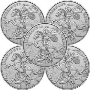 Alexander the Great Legendary Warriors Series 1oz .999 Silver Medallion 5pc Alexander the Great Legendary Warriors Series 1oz .999 Silver Medallion 5pc