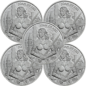 Joan of Arc Legendary Warriors Series 1oz .999 Silver Medallion 5pc