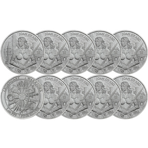 Joan of Arc Legendary Warriors Series 1oz .999 Silver Medallion 10pc