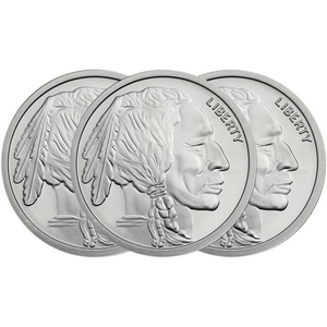 Buffalo Nickel Replica 2oz .9999 Silver Medallion 3pc