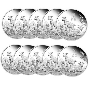 2027 P $1 Australia Lunar Series III 1 oz Silver Year of the Goat BU Coin 10pc 2027 P $1 Australia Lunar Series III 1 oz Silver Year of the Goat BU Coin 10pc