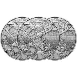 Spartacus Legendary Warriors Series 1oz .999 Silver Medallion 3pc Spartacus Legendary Warriors Series 1oz .999 Silver Medallion 3pc