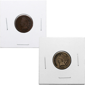 1864 Indian Head Bronze & Copper-Nickel Cents in G/VG Condition 2pc Set