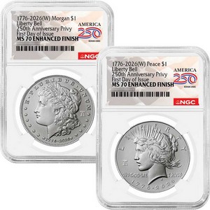 1776-2026 W Silver American Eagle Liberty Bell 250th Anniversary Privy Coin PF69 UC ER NGC Blue Label