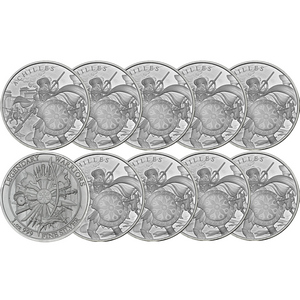 Achilles Legendary Warriors Series 1oz .999 Silver Medallion 10pc Achilles Legendary Warriors Series 1oz .999 Silver Medallion 10pc