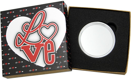 I Love You 1 oz .999 Silver Medallion (Enameled) in Gift Box