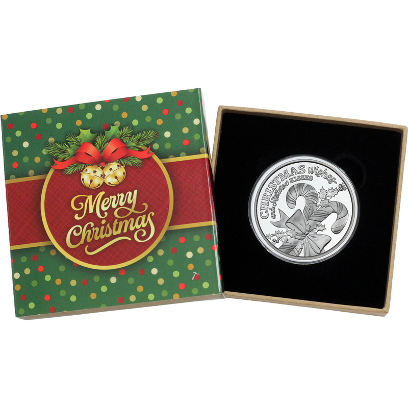 2026 Christmas Wishes Candy Canes 1 oz .999 Silver Medallion in