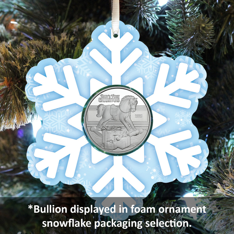 baby s first christmas fox 1oz silver round silvertowne