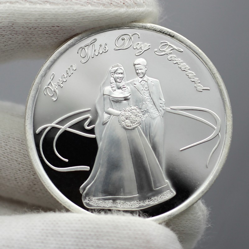 Wedding Coin 1oz Fine 999 Silver Bride & Groom Wedding Favor/Gift Free Engraving 