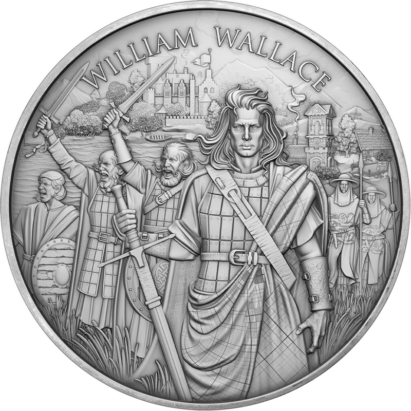 William Wallace 1 oz .999 Fine Silver Round – Legendary Warriors