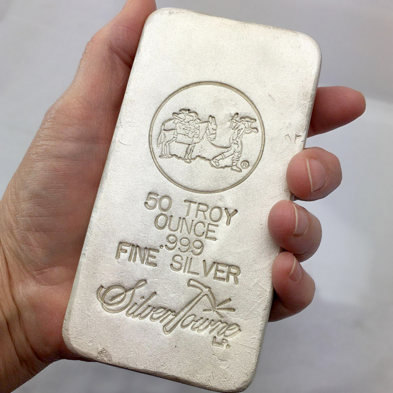 50 Oz Poured Silver Bar Secondary Market Silvertowne