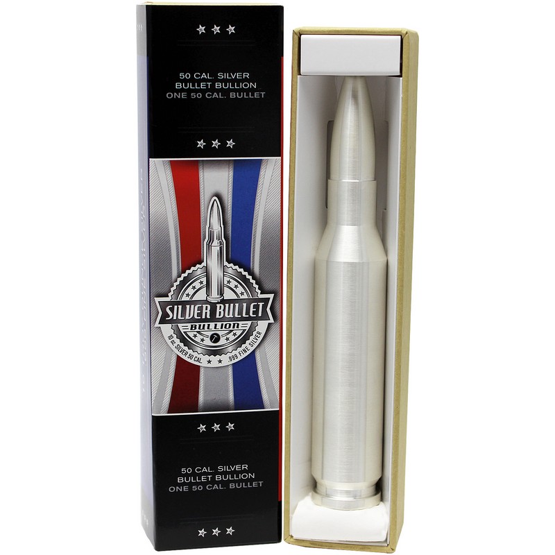 50 Caliber Silver Bullet Replica 10oz 999 Fine Silver