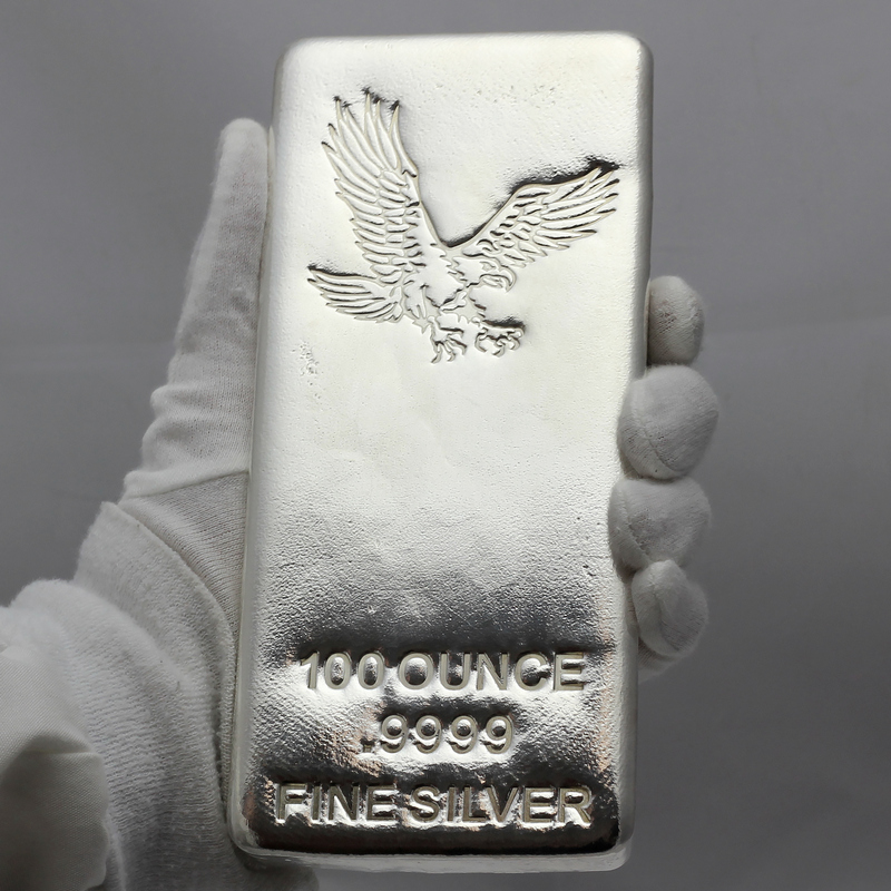 Eagle 100oz .9999 Fine Silver Bar | SilverTowne
