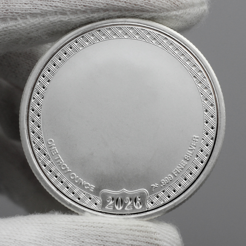 Hand-Enameled Happy Easter Bunny 1 oz .999 Fine Silver Medallion