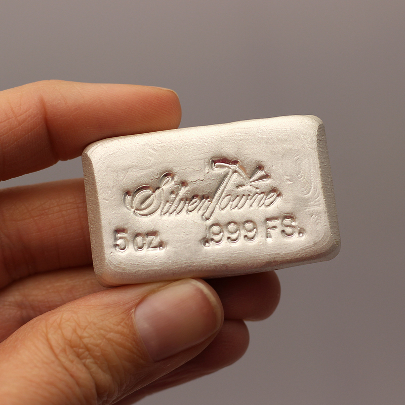 5 Oz Hand Poured Silver Bar 999 Fine Silvertowne