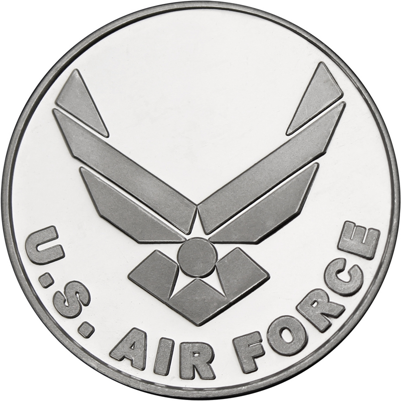 United States Air Force Colorized Enamel Round Coin 1 Troy Oz .999 Fine Silver 