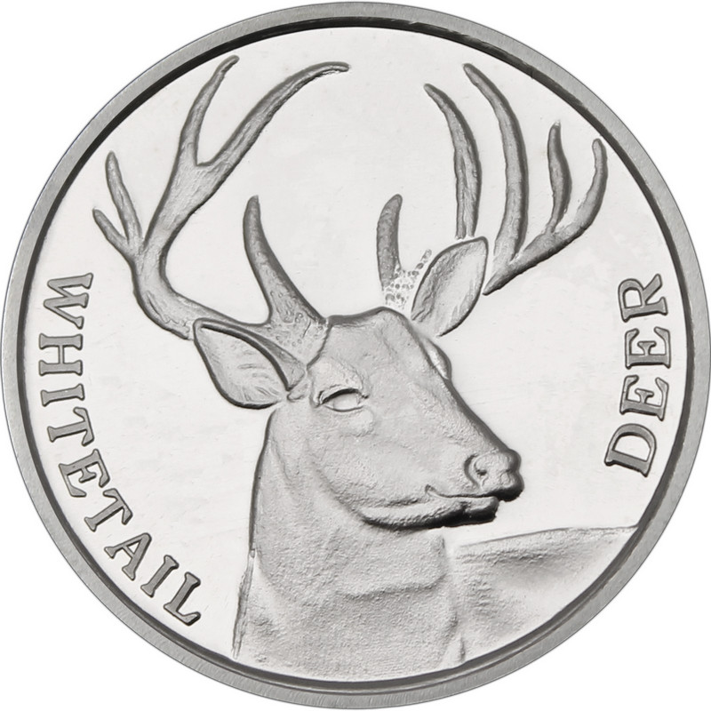 # 650 1" in Diameter Hand Cut White Tail Deer Coin Whire Tail Buck Pendant 